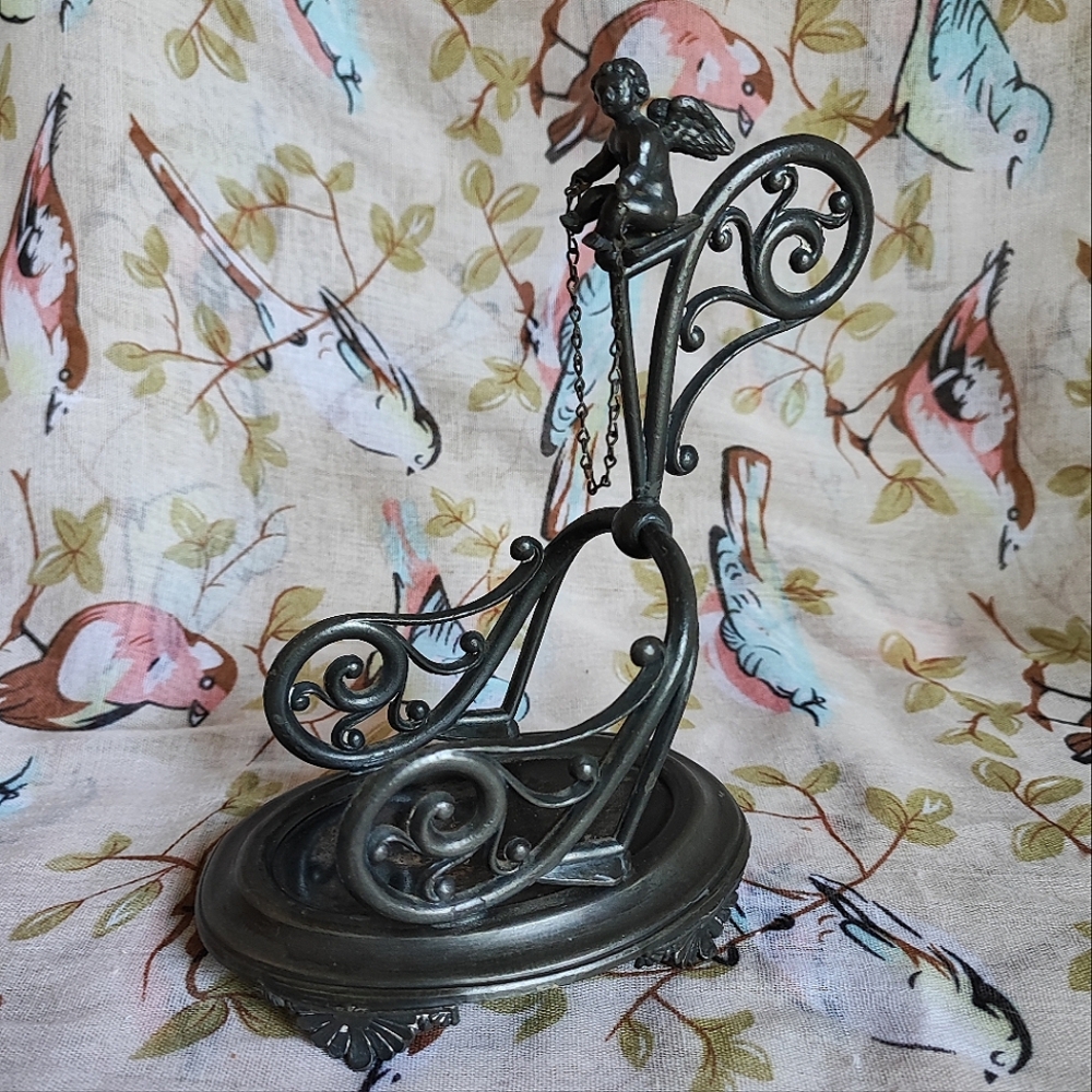 Victorian Cherub Wine Bottle Holder Vintage Home Decor Vase Conversation Piece - Picture 5 of 13